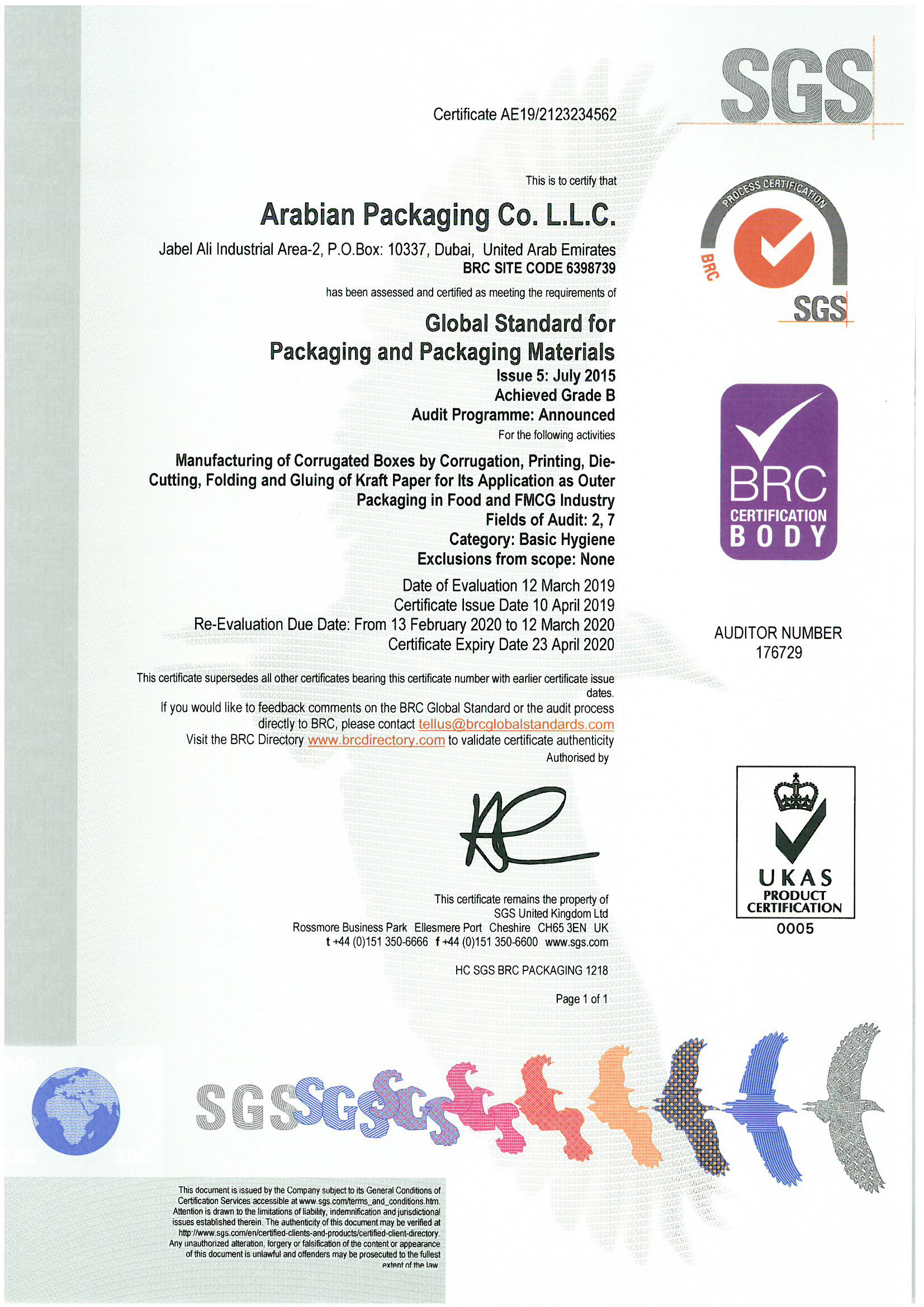 Arabian Packaging- BRC 2019
