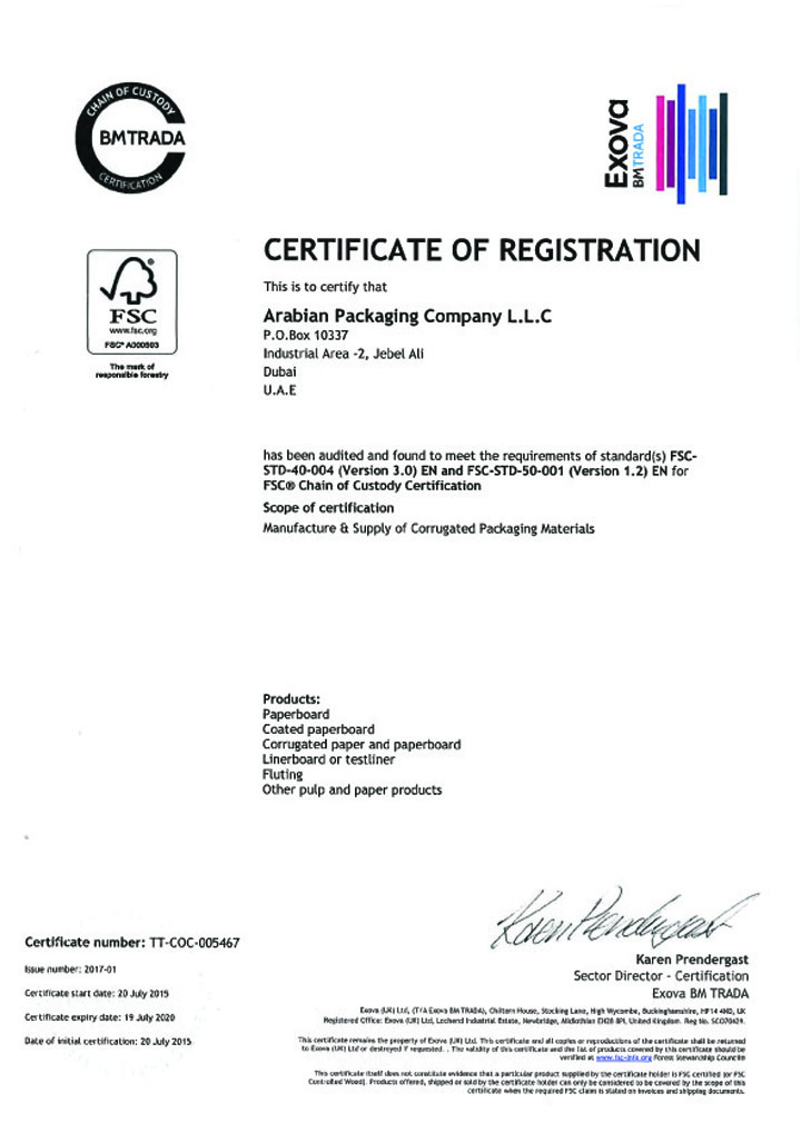FSC Certificate copy